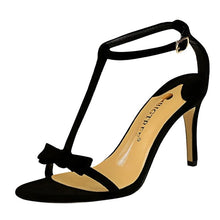 Load image into Gallery viewer, Thin Heels Black Sandals